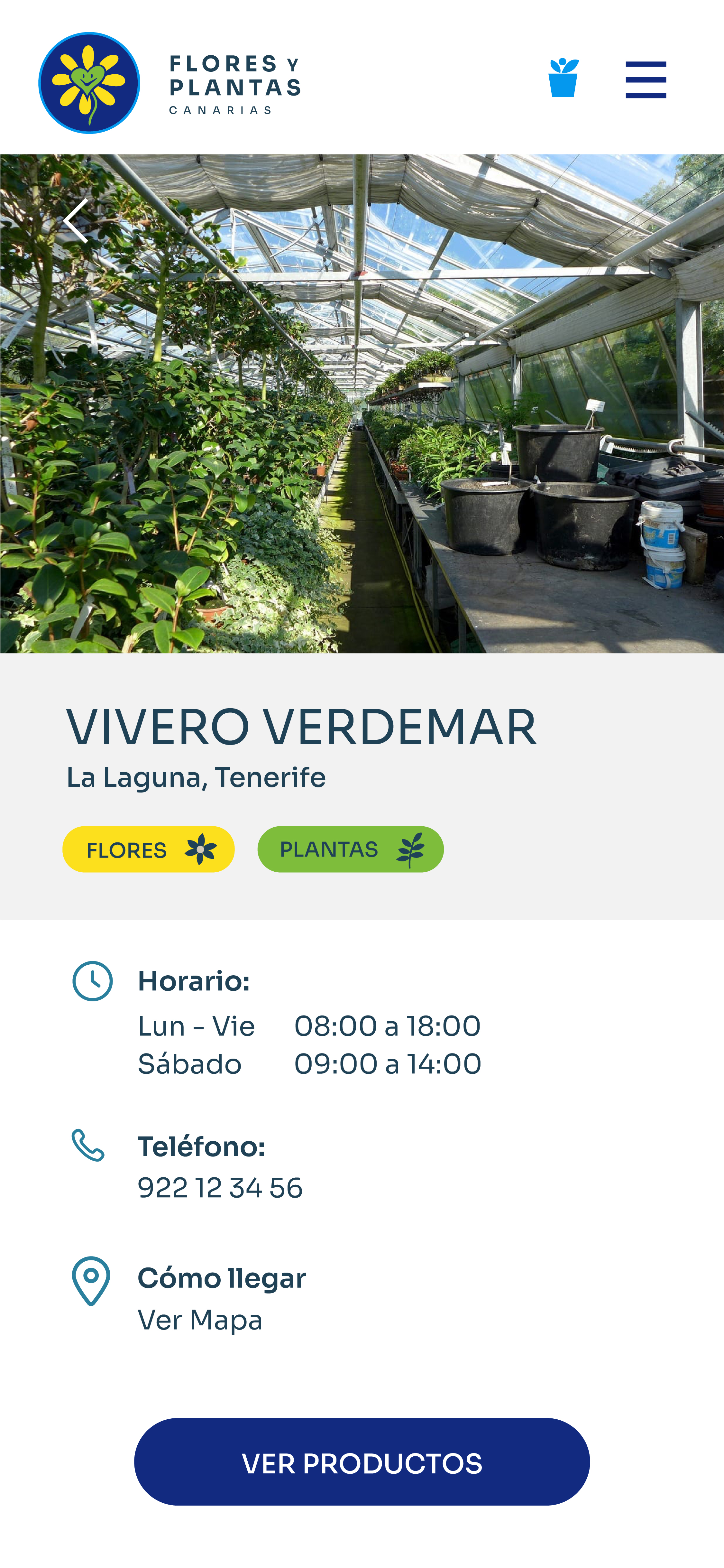 Ficha de un punto de venta dentro de la app